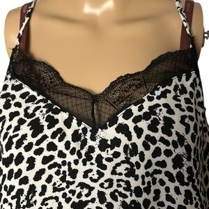 BLASHE NWT slip top,cami,lace,animal print,satin feel,mob wife,whimsigoth,fairy